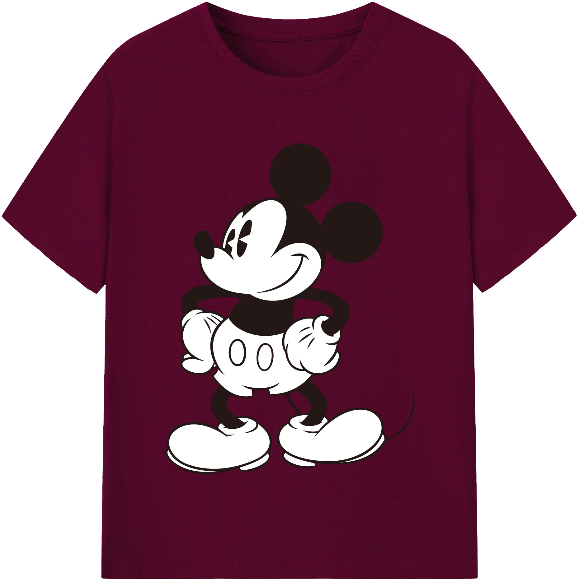 （画像用） ミッキーマウス Mickey Mouse レディースカジュアルプリントTシャツ（綿100％）